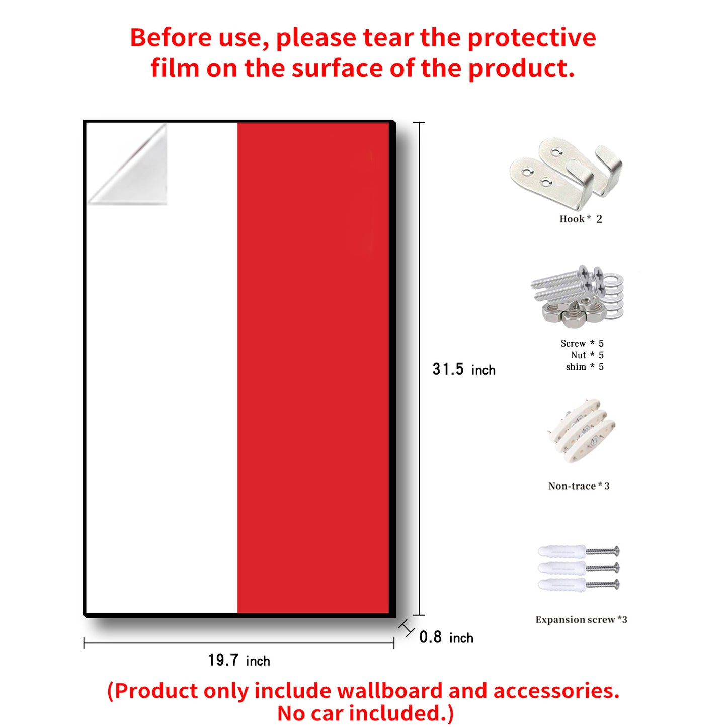 iLuane Display Wallboard for Lego Technic SF-24 F1 Model Car Kit Building Set 42207 (No Car Included)