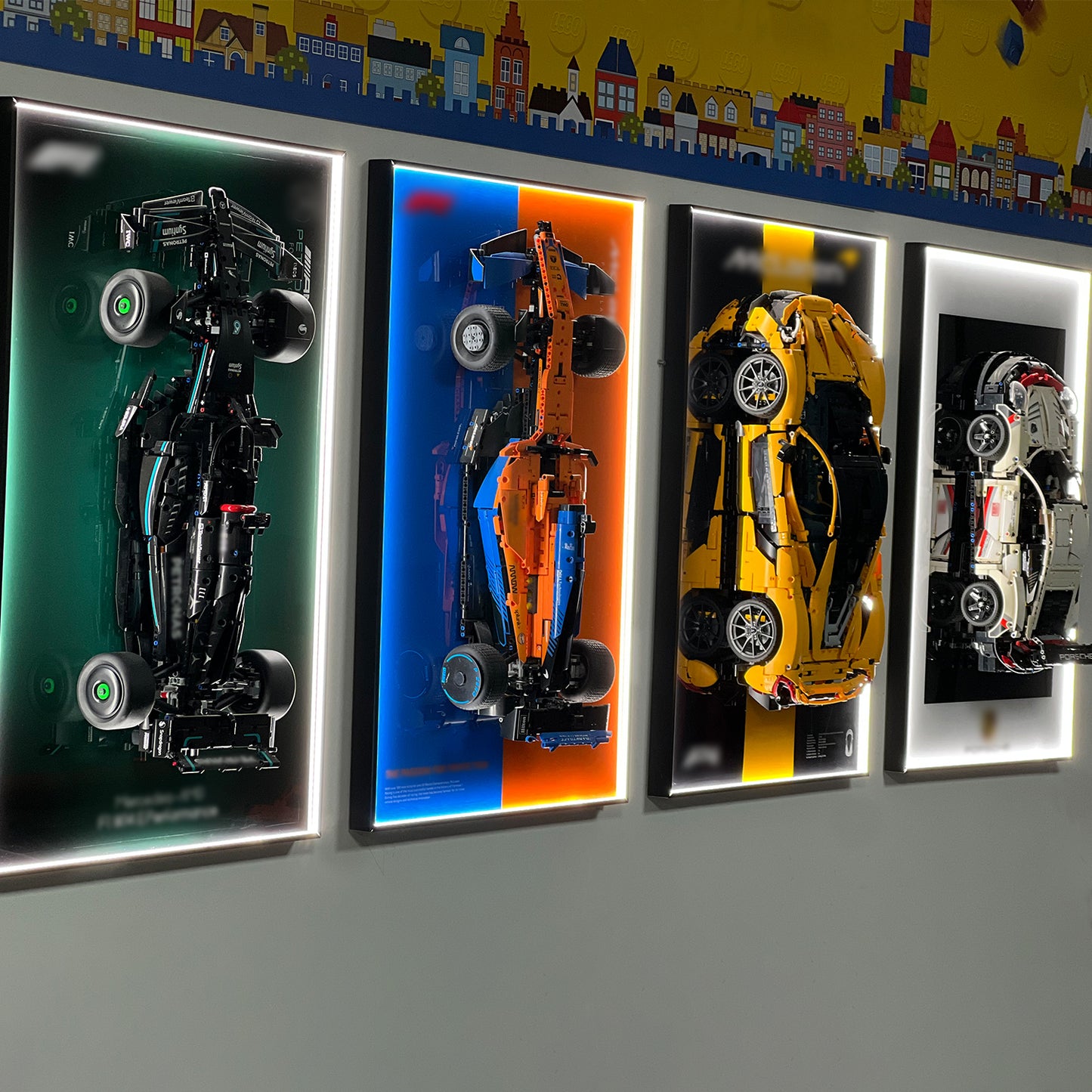 iLuane Display Wallboard for Lego Technic Mercedes-AMG F1 Race Car 42171 with LED Lights (No Car Included)