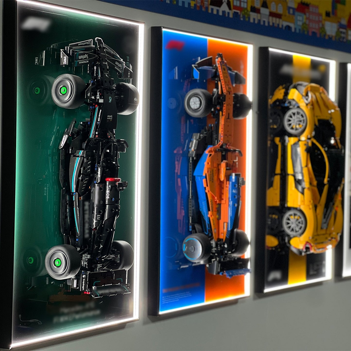 iLuane Display Wallboard for Lego Technic McLaren P1 Hypercar Building Set 42172 with LED Lights (No Car Included)
