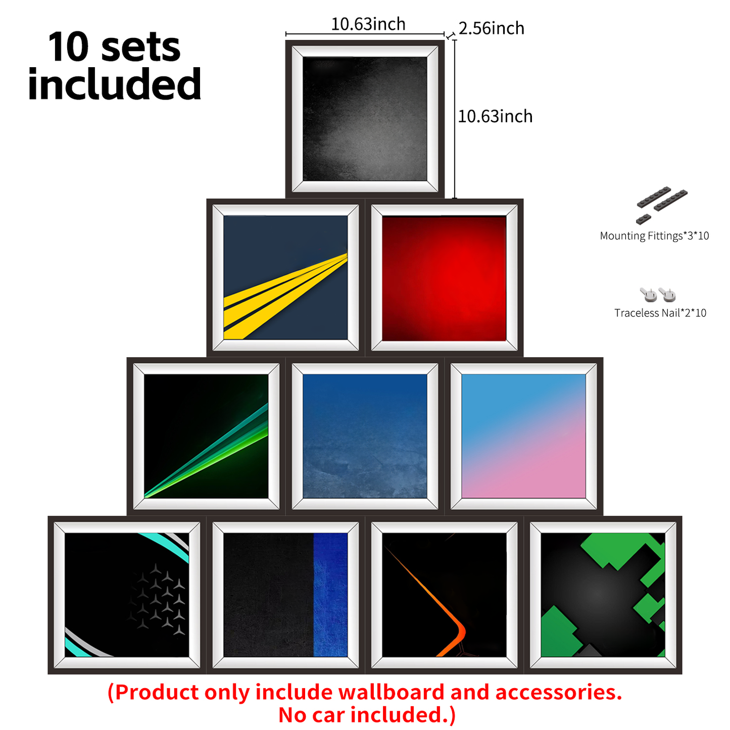 iLuane Display Wallboard for Lego Speed Champions Ultimate Formula 1 Collector's Pack 66802, Contains 10 Sets in 1, Adult Collectibles F1 Wall Mount, Home or Office Décor (No Car Included)