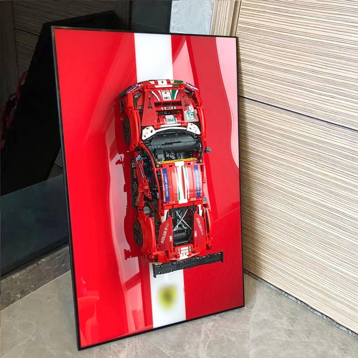 iLuane Display Wallboard for Lego Technic Ferrari 488 GTE 42125 (Only Display Wallboard)