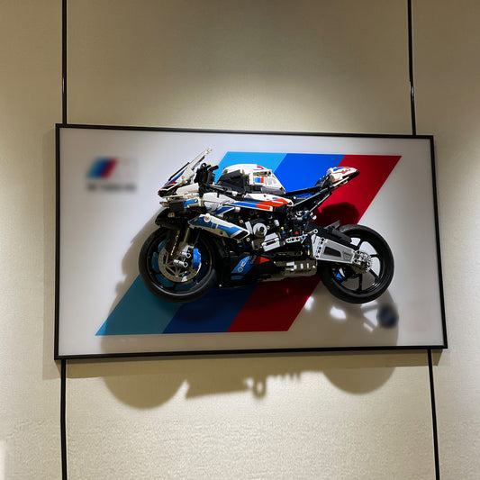 iLuane Display Wallboard for Lego Technic BMW M 1000 RR 42130 Motorcycle (Only Display Wallboard)