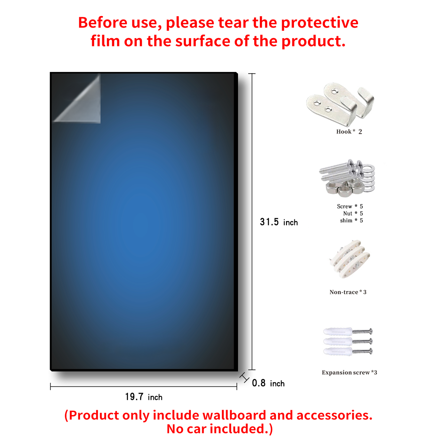 iLuane Display Wallboard for Lego Technic Racing RB20 Car 42206 (No Car Included)