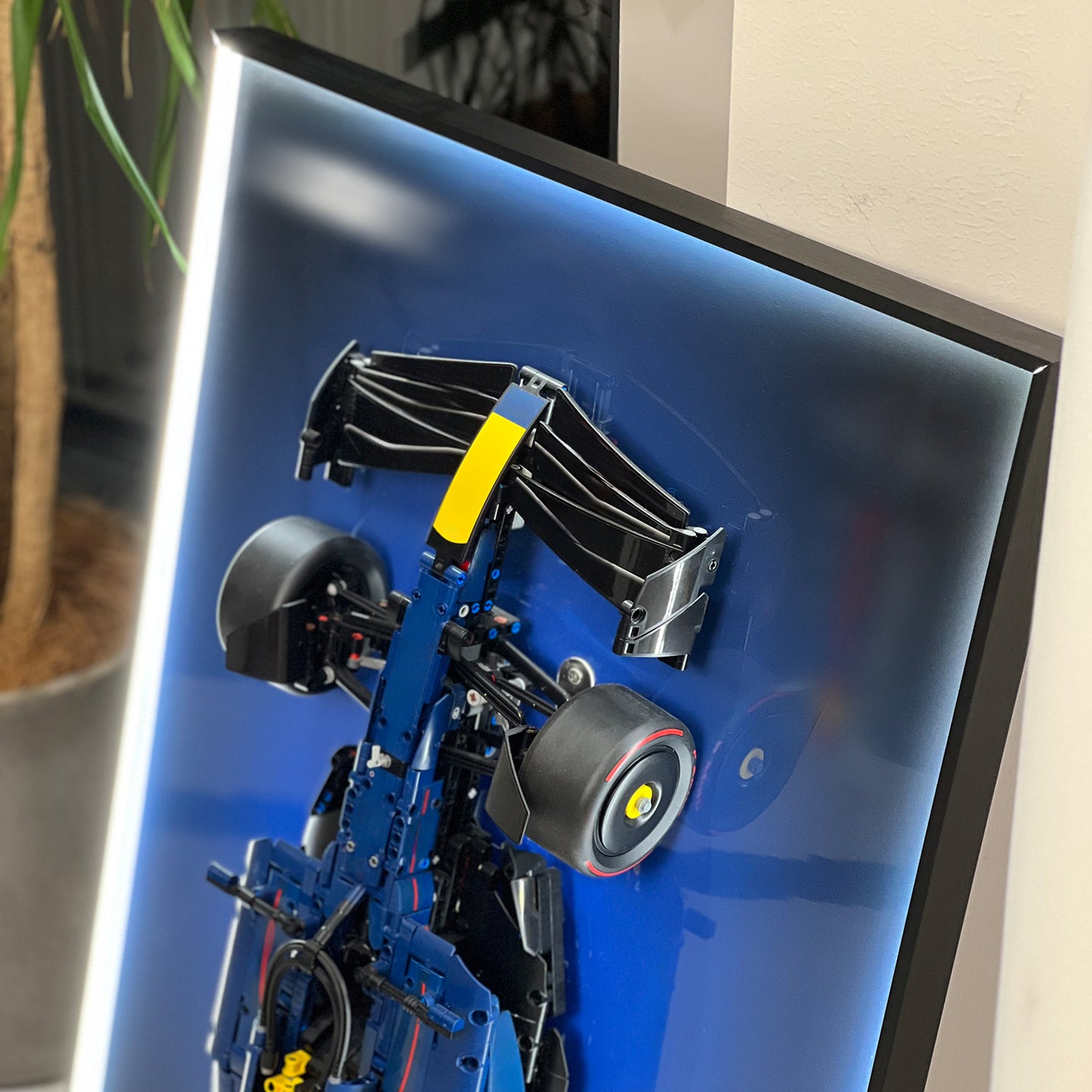 iLuane Display Wallboard for Lego Technic Racing RB20 Car 42206 with LED Lights (No Car Included)