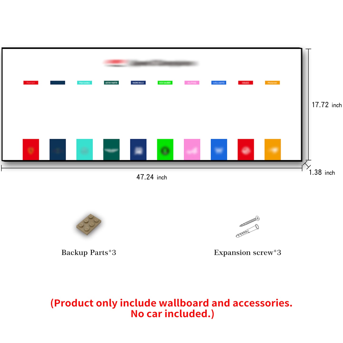 iLuane Display Wallboard for LEGO Speed Champions Ultimate Collector's Pack 66802, Holds 10 Cars on One Frame, Adult Collectibles Wall Mount, Home or Office Décor, Style A (No Car Included)