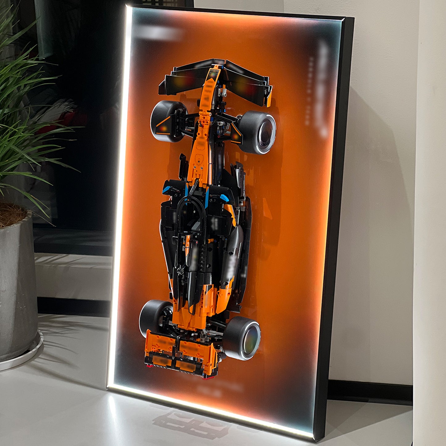 iLuane Display Wallboard for LEGO Technic McLaren MCL39 42228 Model Car Building Sets, Adult Collectibles Wall Mount, Room or Office Decor for Men & Women, Built-in LED Lighting (No Car Included)