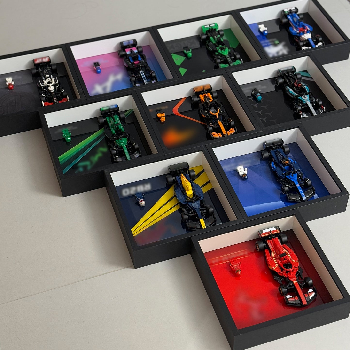 iLuane Display Wallboard for Lego Speed Champions Ultimate ollector's Pack 66802, Contains 10 Sets in 1, Adult Collectibles Wall Mount, Home or Office Décor (No Car Included)