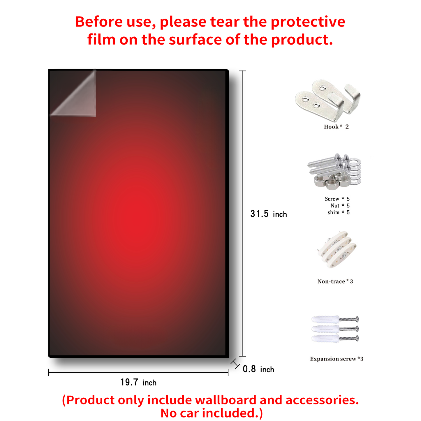 iLuane Display Wallboard for Lego Technic SF-24 Model Car Kit Building Set 42207 (No Car Included)