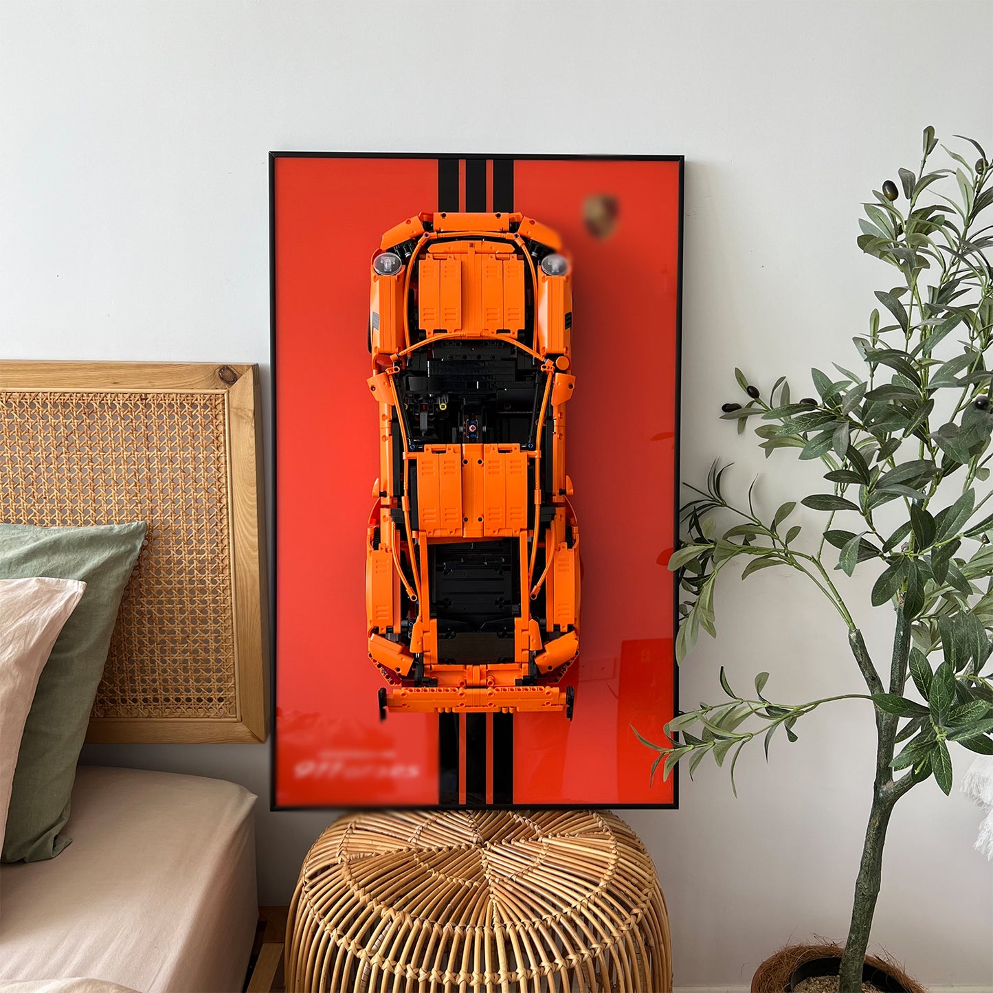 iLuane Display Wallboard for Lego Technic 42056 Porsche 911 GT3 RS (Only Display Wallboard)
