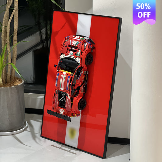 iLuane Display Wallboard for Lego Technic Ferrari 488 GTE 42125 (Only Display Wallboard)