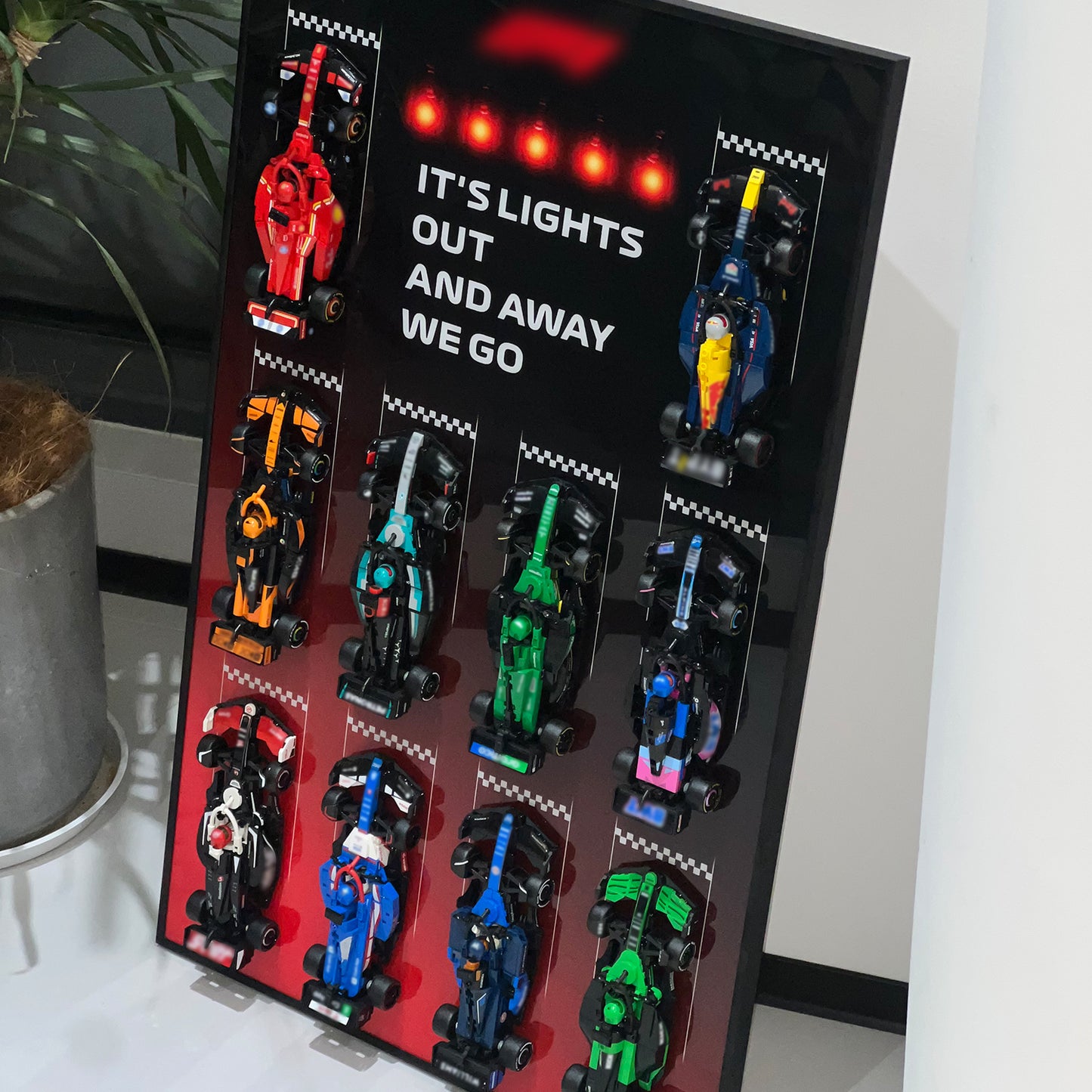 iLuane Display Wallboard for Lego Speed Champions Collector's Pack 66802, Display Frame for 10 Cars, Ideal for Adult Collectors, Home & Office Wall Mount, Style B(Cars Not Included)