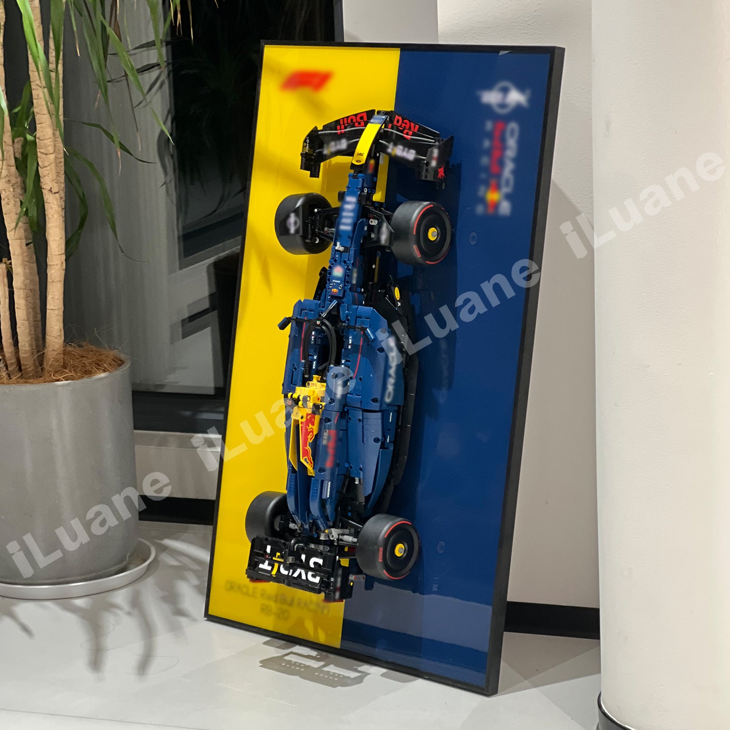 iLuane Display Wallboard for Lego Technic Oracle Red Bull Racing RB20 F1 Car 42206, Adult Collectibles Wall Mount, Home or Office Décor, Two-Tone (No Car Included)