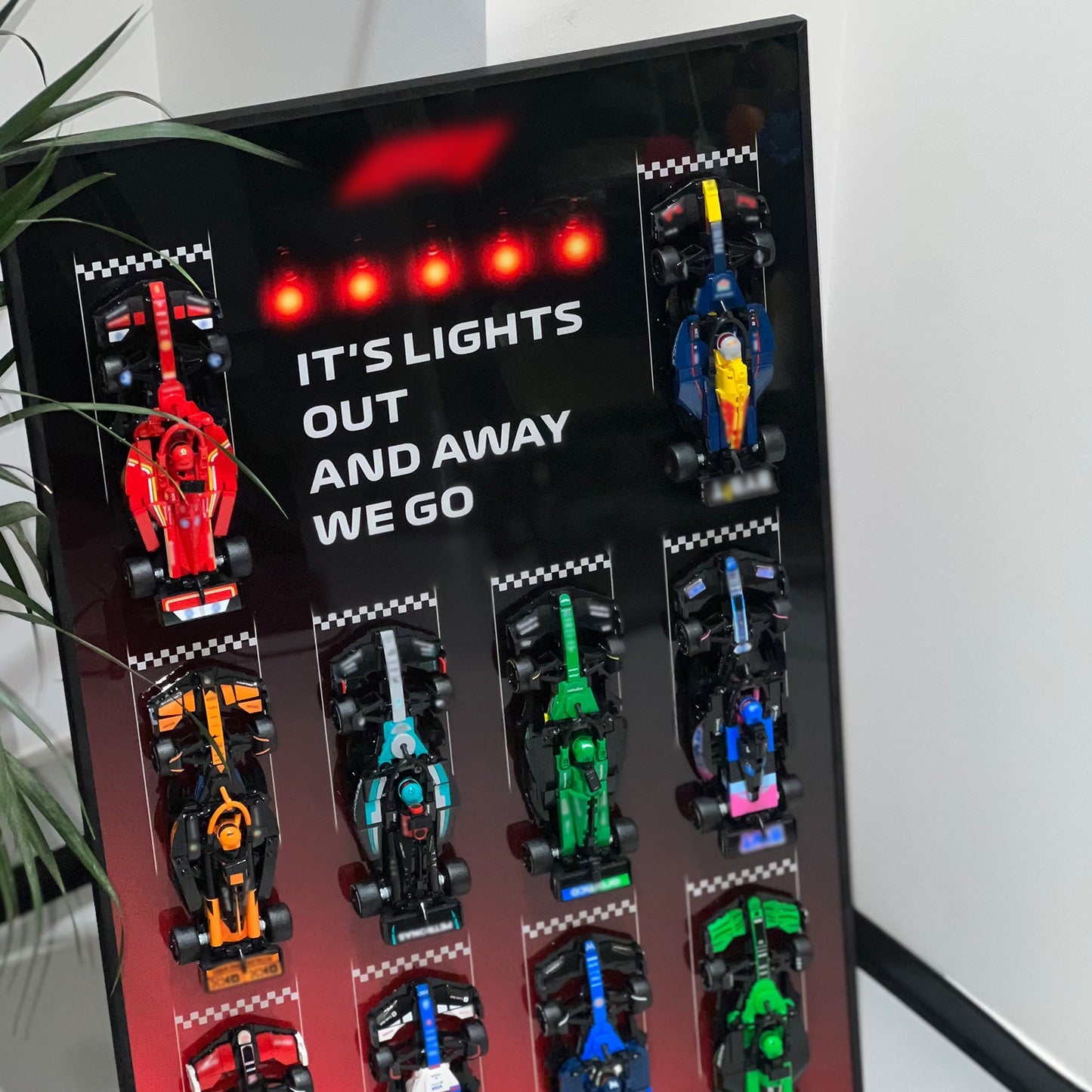 iLuane Display Wallboard for Lego Speed Champions Collector's Pack 66802, Display Frame for 10 Cars, Ideal for Adult Collectors, Home & Office Wall Mount, Style B(Cars Not Included)