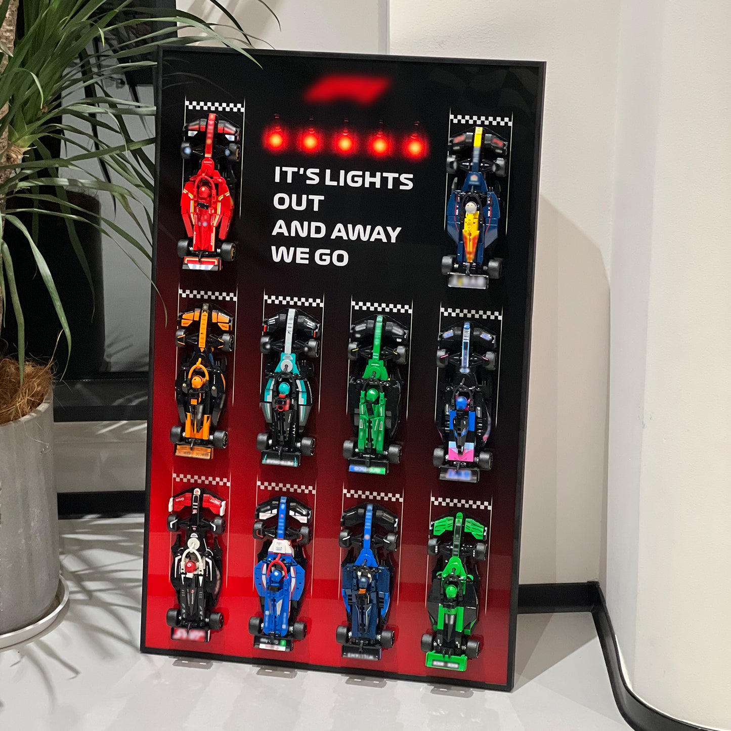 iLuane Display Wallboard for Lego Speed Champions Collector's Pack 66802, Display Frame for 10 Cars, Ideal for Adult Collectors, Home & Office Wall Mount, Style B(Cars Not Included)