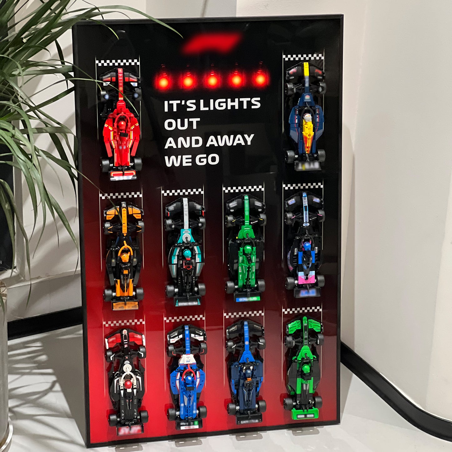 iLuane Display Wallboard for Lego Speed Champions Collector's Pack 66802, Display Frame for 10 Cars, Ideal for Adult Collectors, Home & Office Wall Mount, Style B(Cars Not Included)