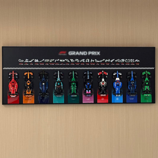 iLuane Display Wallboard for Lego Speed Champions Collector's Pack 66802, Holds 10 Cars in One Frame, Adult Collectibles Wall Mount, Home or Office Décor, 77242–77251 Style B (No Car Included)