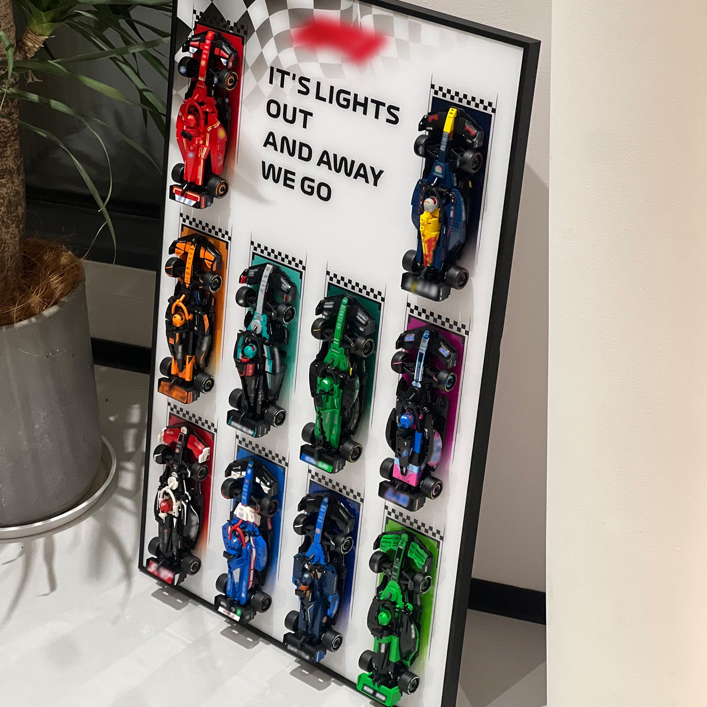 iLuane Display Wallboard for Lego Speed Champions Collector's Pack 66802, Display Frame for 10 Cars, Ideal for Adult Collectors, Home & Office Wall Mount, Style A(Cars Not Included)