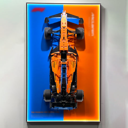 iLuane Display Wallboard for Lego Technic McLaren Formula 1 Race Car 42141 with LED Lights, Adult Collectibles Lego Car Wall Mount, Great for Lego Lovers (Only Display Wallboard)