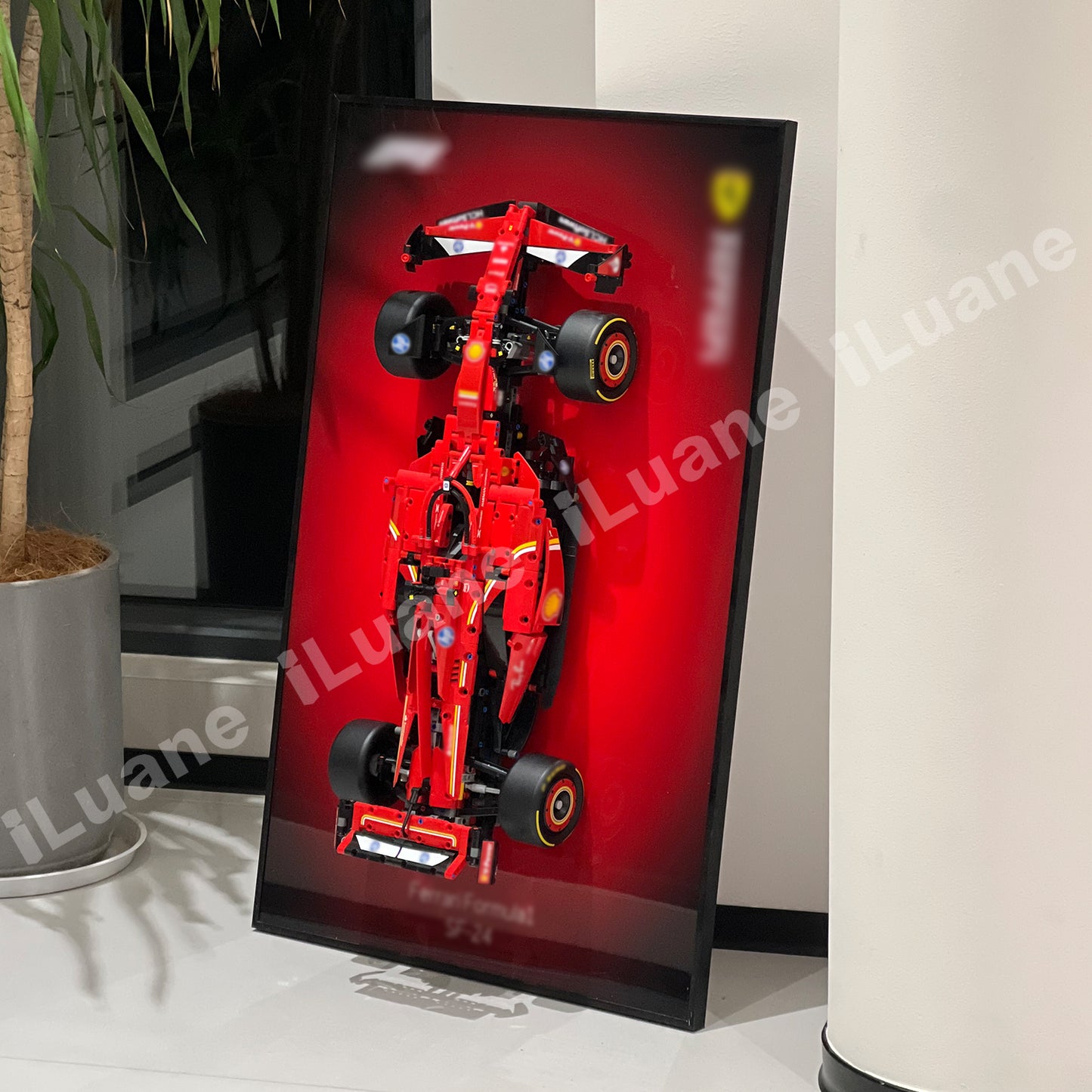 iLuane Display Wallboard for Lego Technic Ferrari SF-24 F1 Model Car Kit Building Set 42207, Adult Collectibles Wall Mount, Home or Office Décor, Gradient Color (No Car Included)