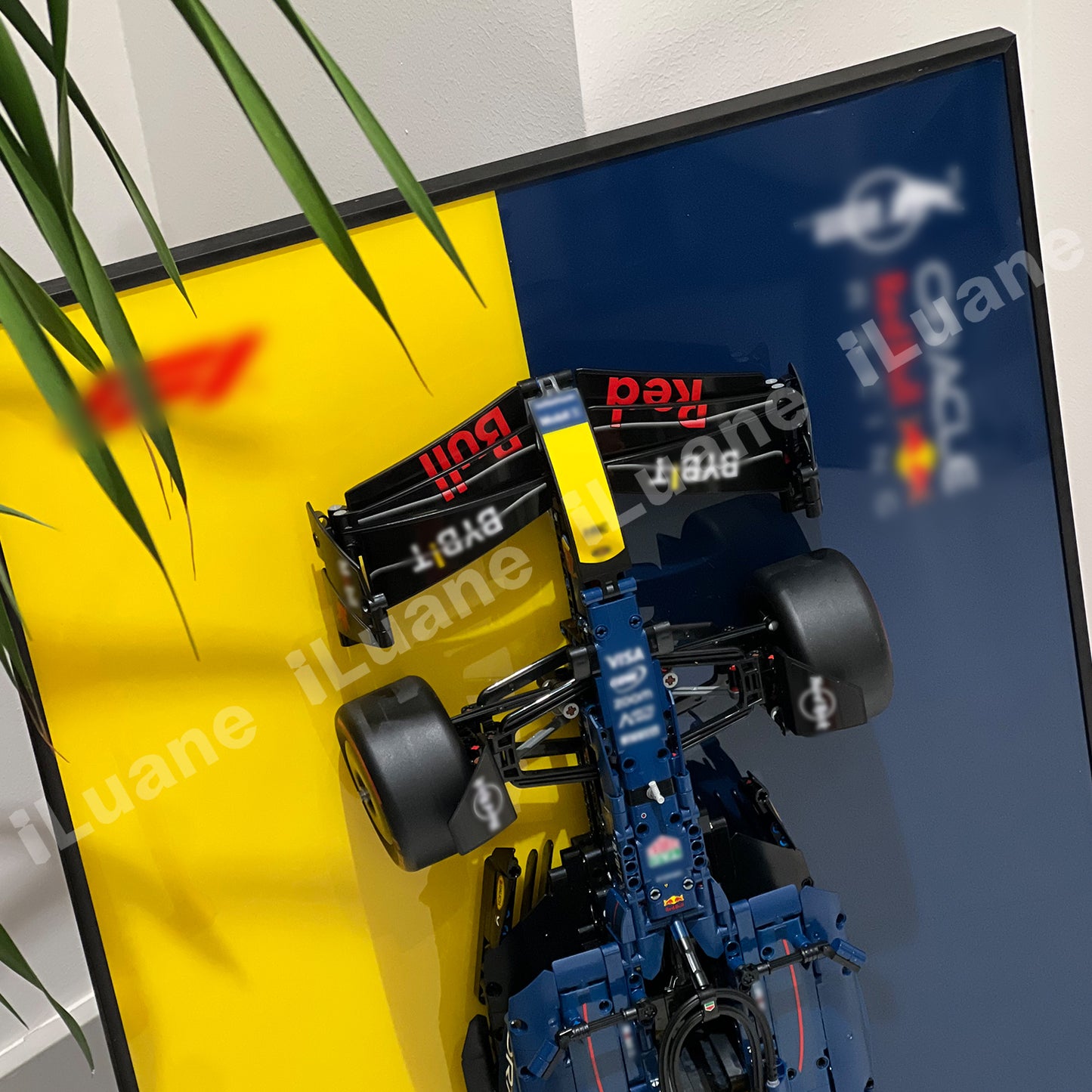 iLuane Display Wallboard for Lego Technic Oracle Red Bull Racing RB20 F1 Car 42206, Adult Collectibles Wall Mount, Home or Office Décor, Two-Tone (No Car Included)