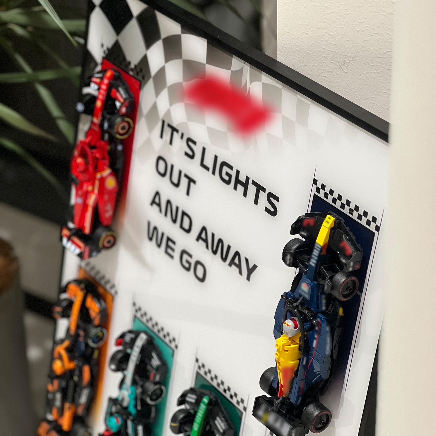 iLuane Display Wallboard for Lego Speed Champions Collector's Pack 66802, Display Frame for 10 Cars, Ideal for Adult Collectors, Home & Office Wall Mount, Style A(Cars Not Included)