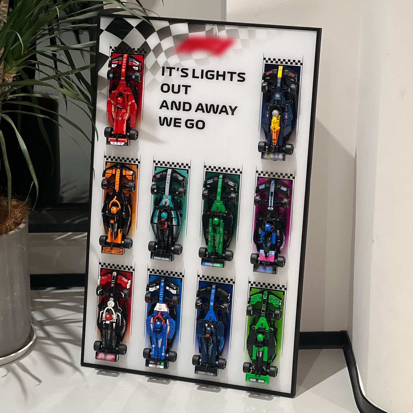 iLuane Display Wallboard for Lego Speed Champions Collector's Pack 66802, Display Frame for 10 Cars, Ideal for Adult Collectors, Home & Office Wall Mount, Style A(Cars Not Included)