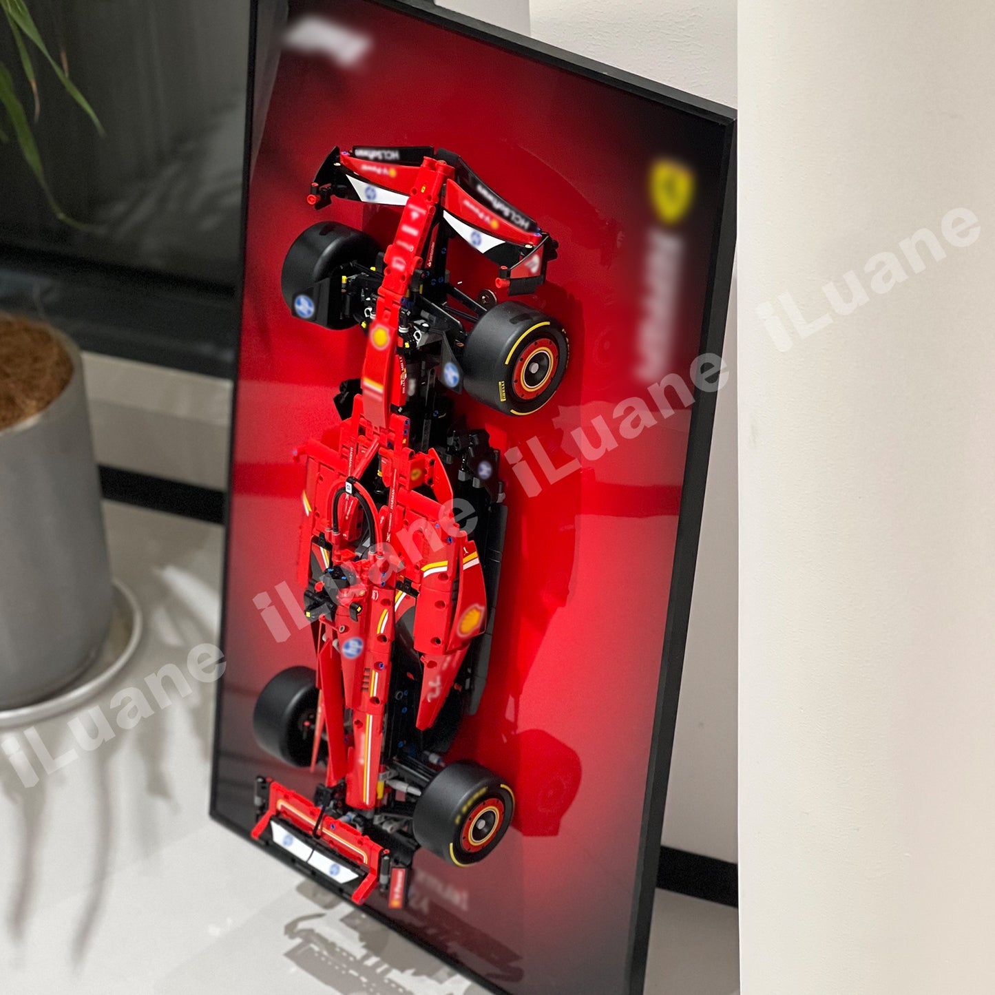 iLuane Display Wallboard for Lego Technic Ferrari SF-24 F1 Model Car Kit Building Set 42207, Adult Collectibles Wall Mount, Home or Office Décor, Gradient Color (No Car Included)