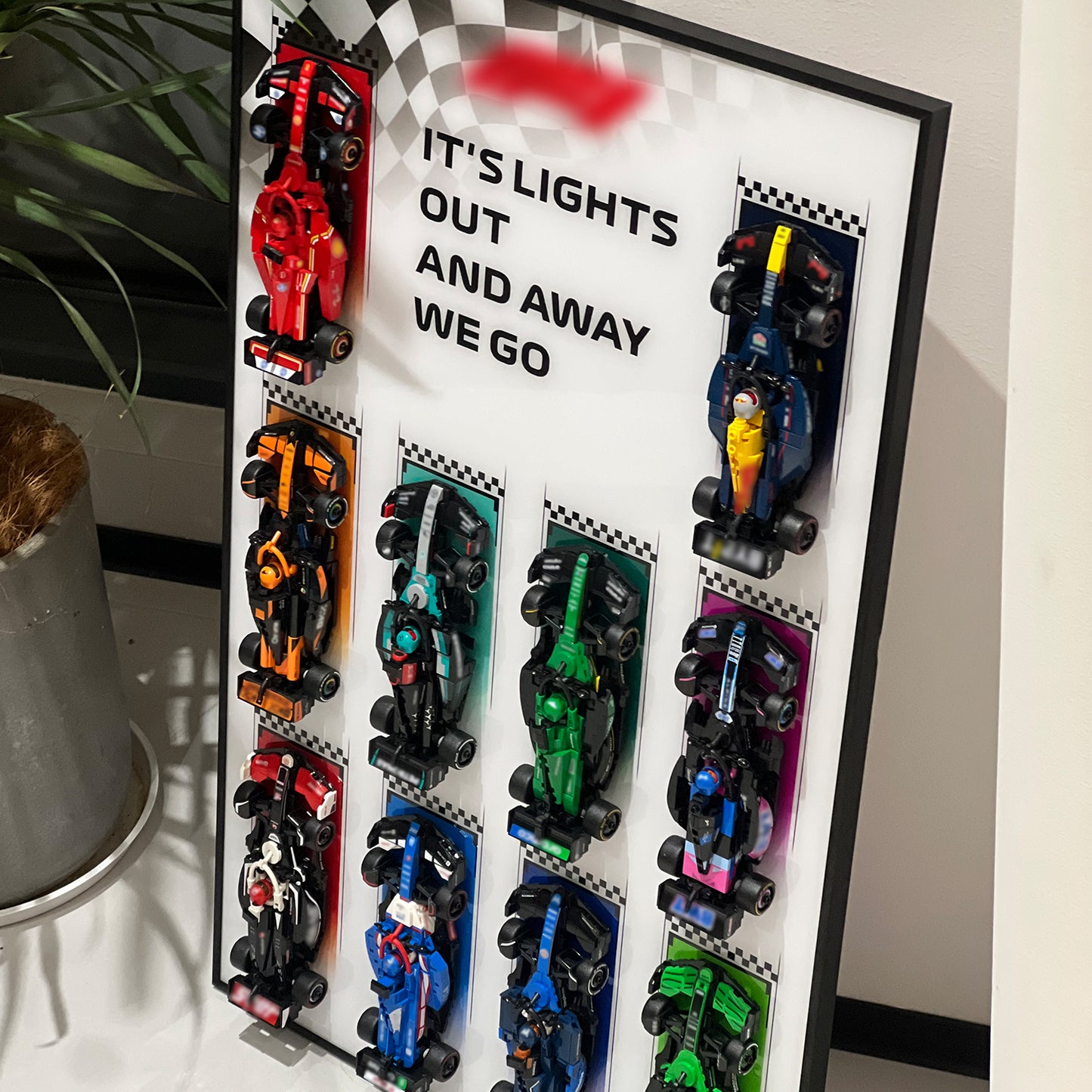 iLuane Display Wallboard for Lego Speed Champions Collector's Pack 66802, Display Frame for 10 Cars, Ideal for Adult Collectors, Home & Office Wall Mount, Style A(Cars Not Included)
