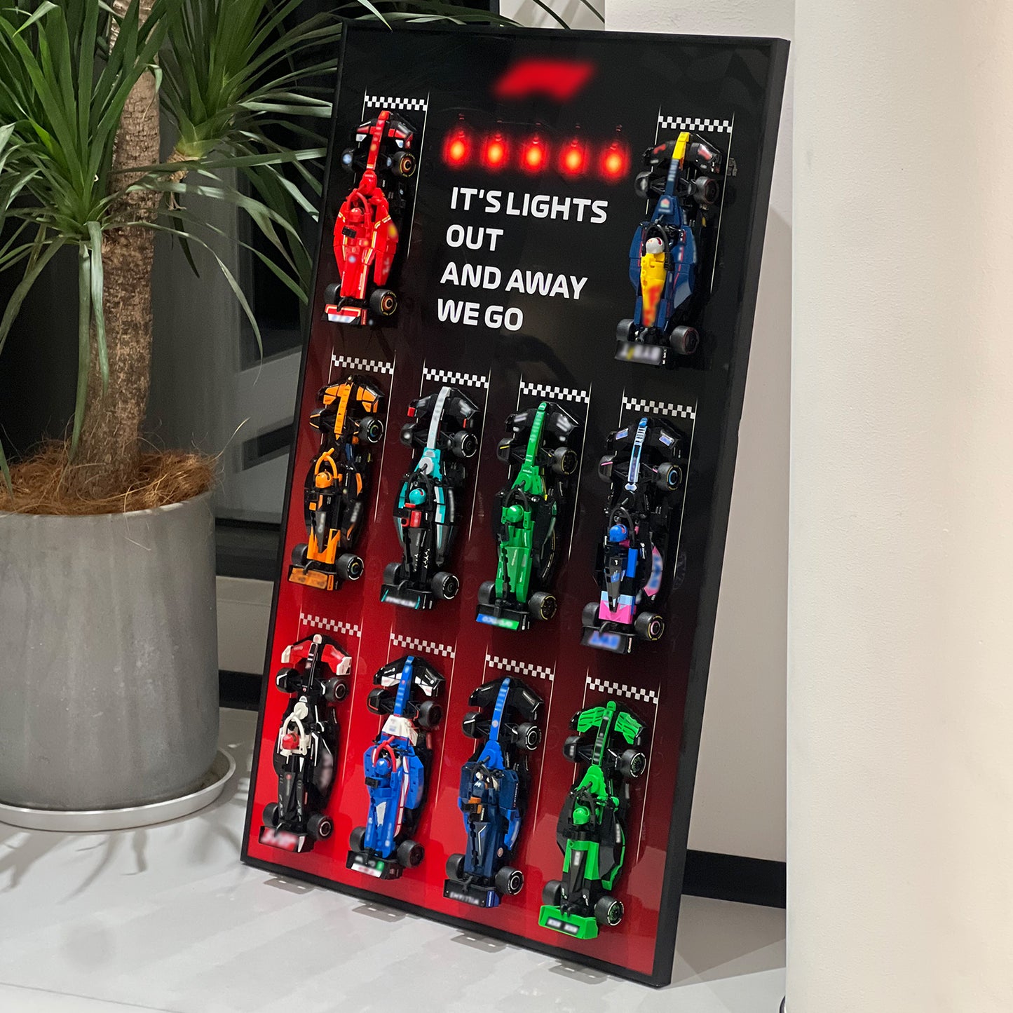 iLuane Display Wallboard for Lego Speed Champions Collector's Pack 66802, Display Frame for 10 Cars, Ideal for Adult Collectors, Home & Office Wall Mount, Style B(Cars Not Included)