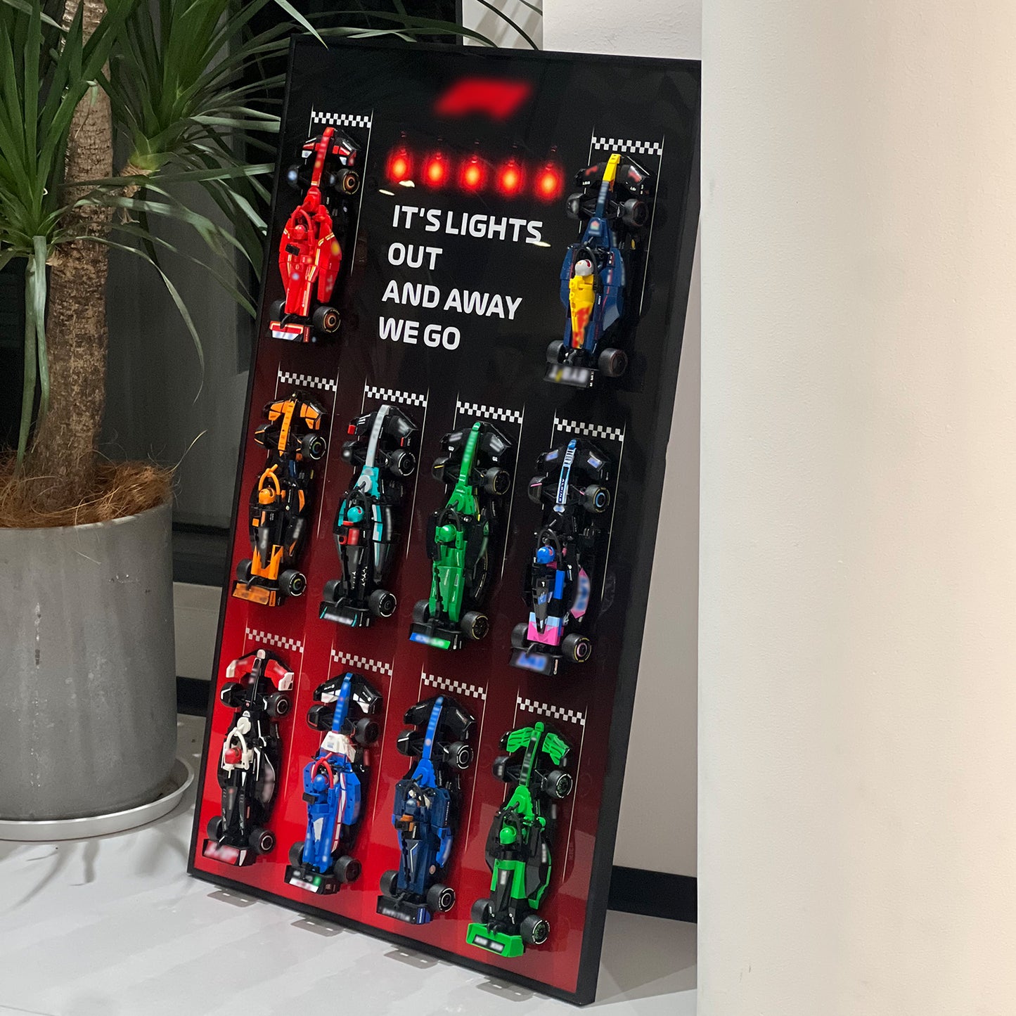 iLuane Display Wallboard for Lego Speed Champions Collector's Pack 66802, Display Frame for 10 Cars, Ideal for Adult Collectors, Home & Office Wall Mount, Style B(Cars Not Included)