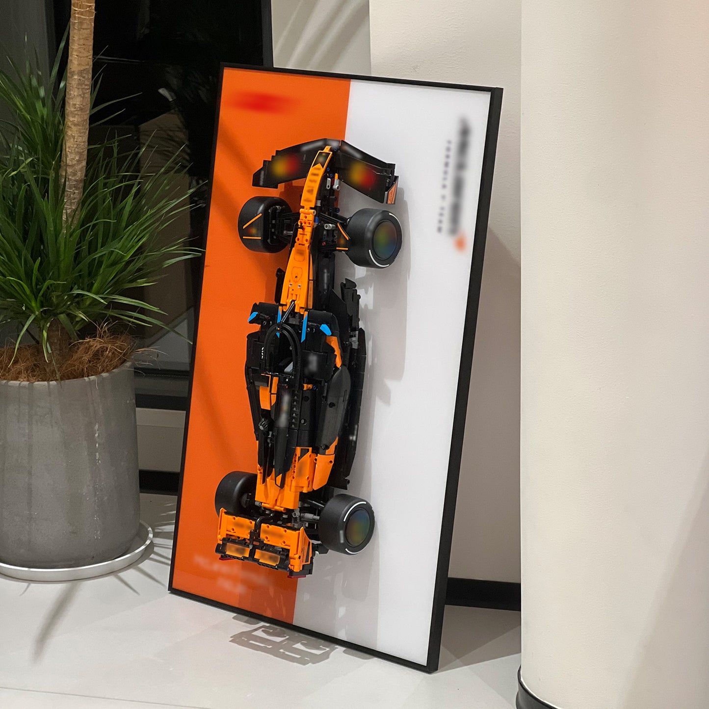 iLuane Display Wallboard for LEGO Technic McLaren MCL39 42228 Race Car Model Kit, Adult Collectibles Wall Mount, Room or Office Decor for Men & Women, Two-Tone (No Car Included)