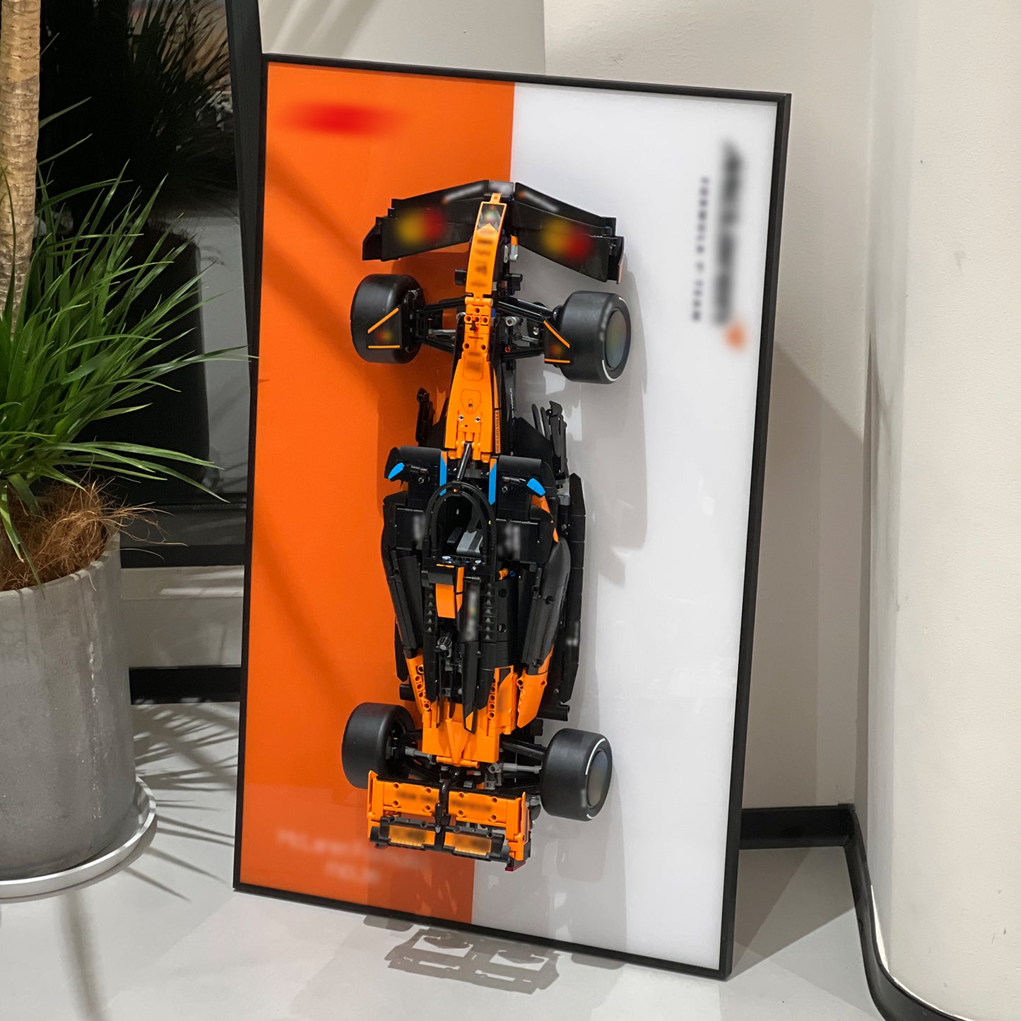 iLuane Display Wallboard for LEGO Technic McLaren MCL39 42228 Race Car Model Kit, Adult Collectibles Wall Mount, Room or Office Decor for Men & Women, Two-Tone (No Car Included)