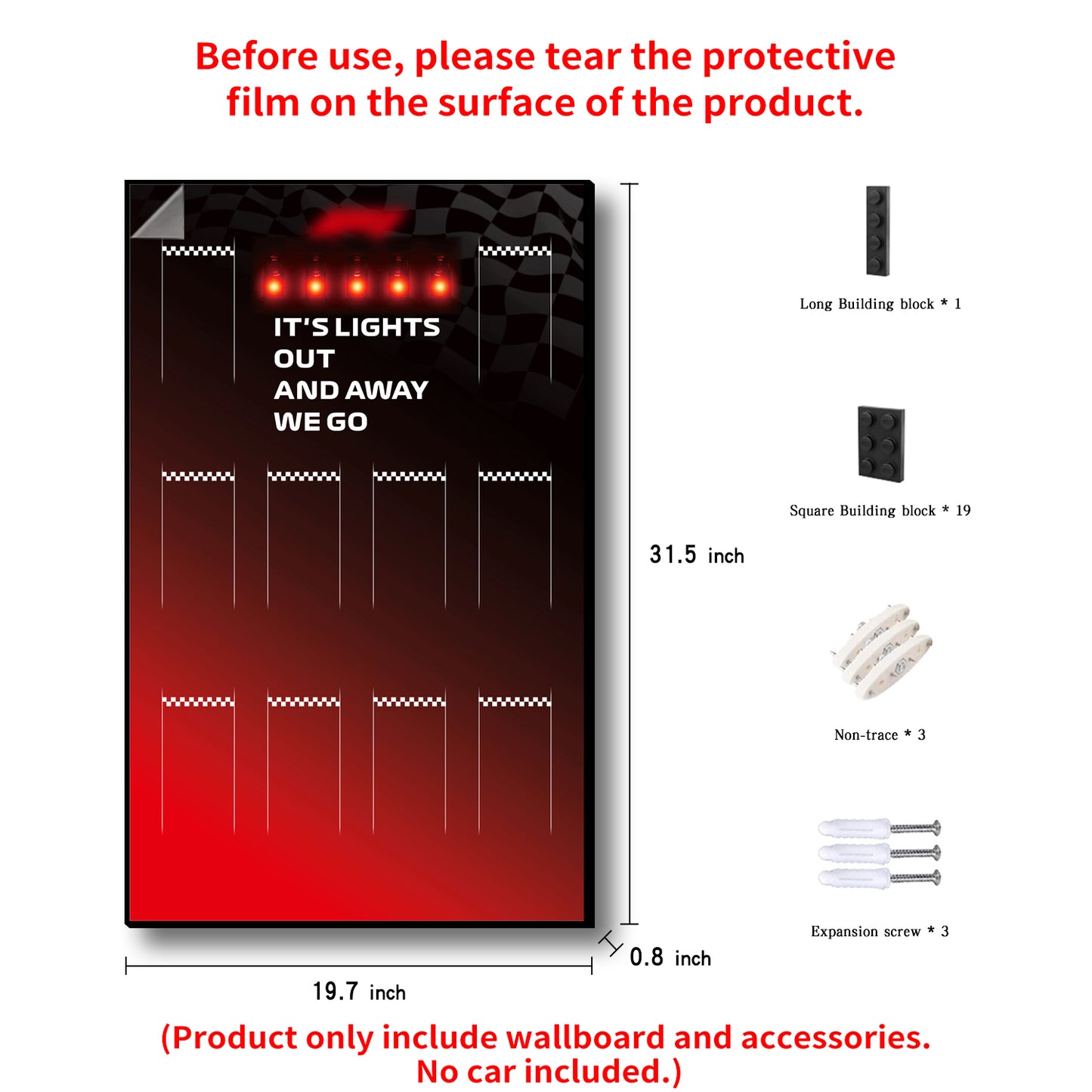 iLuane Display Wallboard for Lego Speed Champions Collector's Pack 66802, Display Frame for 10 Cars, Ideal for Adult Collectors, Home & Office Wall Mount, Style B(Cars Not Included)