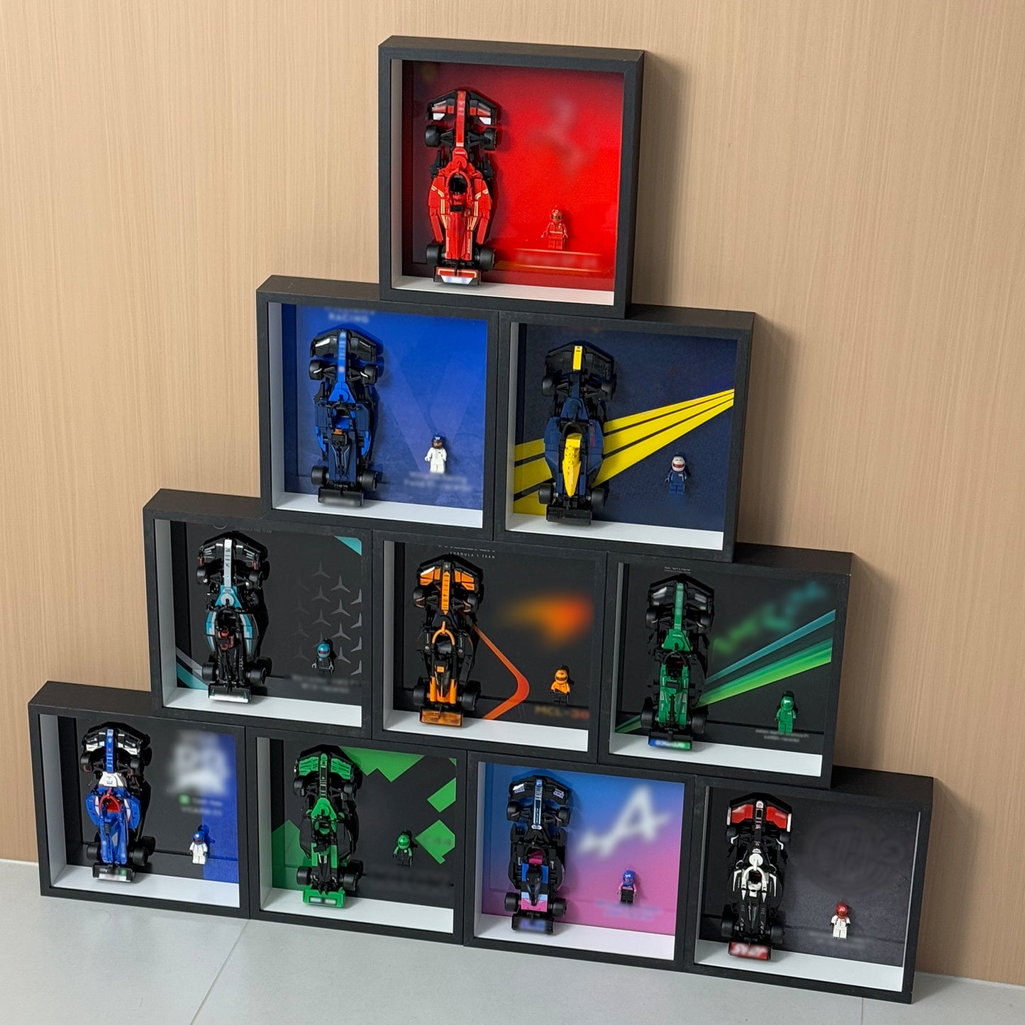 iLuane Display Wallboard for Lego Speed Champions Ultimate ollector's Pack 66802, Contains 10 Sets in 1, Adult Collectibles Wall Mount, Home or Office Décor (No Car Included)