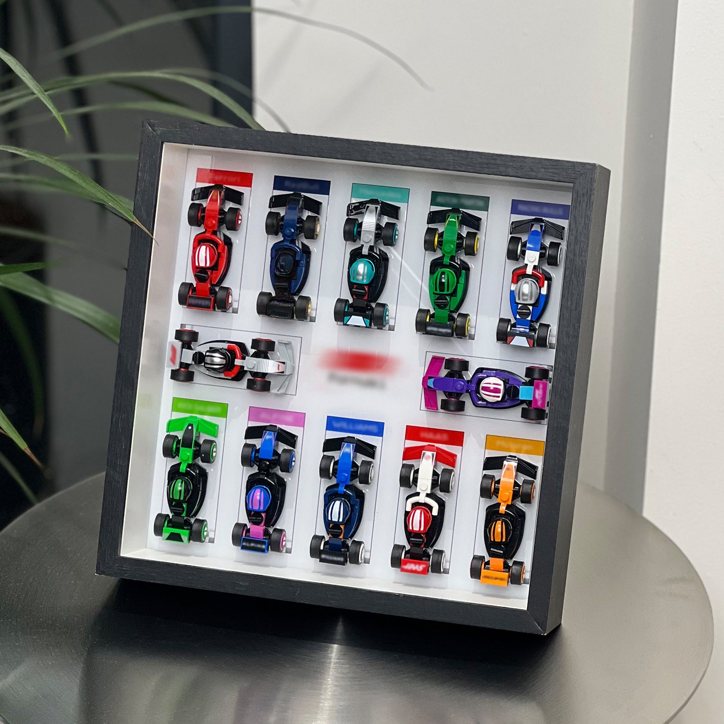 iLuane Display Wallboard for Lego Surprise Collectible Race Cars 66796, Holds 12 Cars on One Frame, Adult Collectibles Wall Mount, Home or Office Décor, White (No Car Included)