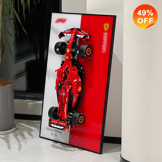 iLuane Display Wallboard for Lego Technic Ferrari SF-24 F1 Model Car Kit Building Set 42207 (No Car Included)