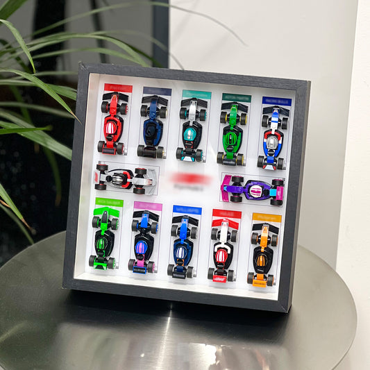 iLuane Display Wallboard for Lego Surprise Collectible Race Cars 66796, Holds 12 Cars on One Frame, Adult Collectibles Wall Mount, Home or Office Décor, White (No Car Included)