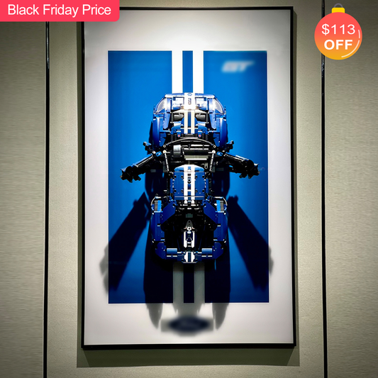 iLuane Display Wallboard for Lego Technic 2022 Ford GT 42154 Car  (Only Display Wallboard)