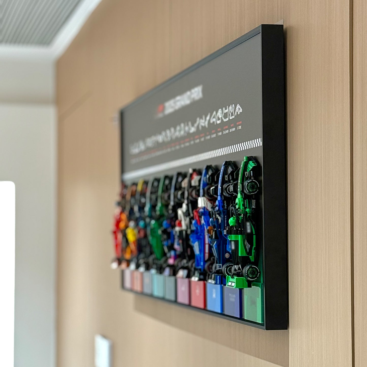 iLuane Display Wallboard for Lego Speed Champions Collector's Pack 66802, Holds 10 Cars in One Frame, Adult Collectibles Wall Mount, Home or Office Décor, 77242–77251 Style B (No Car Included)