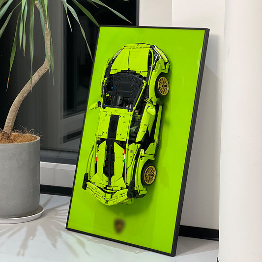 iLuane Display Wallboard for Lego Technic 42115 Lamborghini Sián FKP 37 (Only Display Wallboard)