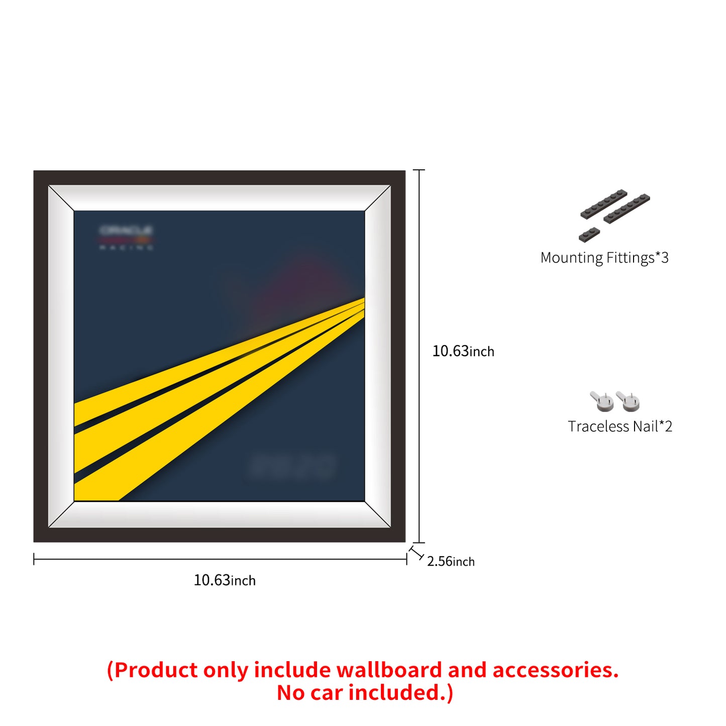 iLuane Display Wallboard for Speed Champions Racing RB20 Race Car Model Kits - Building Set 77243, Adult Collectibles Wall Mount, Home or Office Décor (No Car Included)