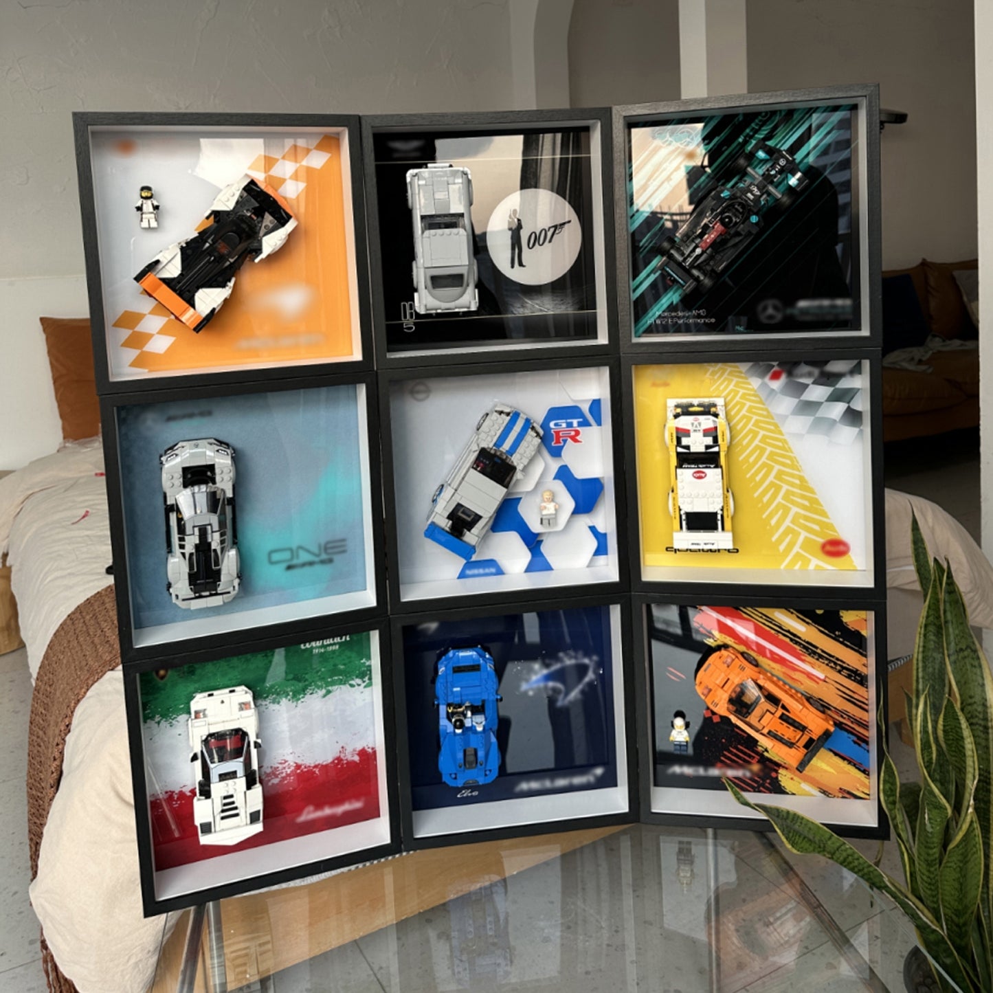 iLuane Display Wallboard for Lego Speed Champions Ford GT Heritage Edition 76905, Adult Collectibles Lego Car Wall Mount, Gifts for Lego Lovers(Only Display Wallboard)