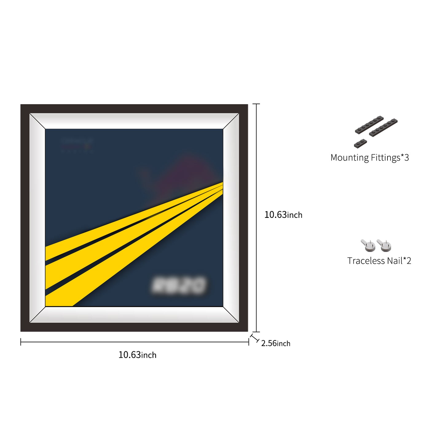 iLuane Display Wallboard for Speed Champions Racing RB20 Race Car Model Kits - Building Set 77243, Adult Collectibles Wall Mount, Home or Office Décor (No Car Included)