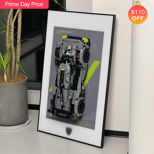 iLuane Display Wallboard for Lego Technic Peugeot 9X8 24H Hypercar 42156  (Only Display Wallboard)