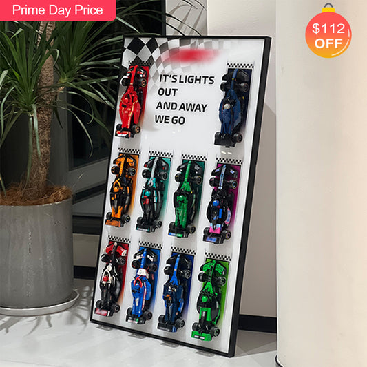 iLuane Display Wallboard for Lego Speed Champions Collector's Pack 66802, Display Frame for 10 Cars, Ideal for Adult Collectors, Home & Office Wall Mount, Style A(Cars Not Included)