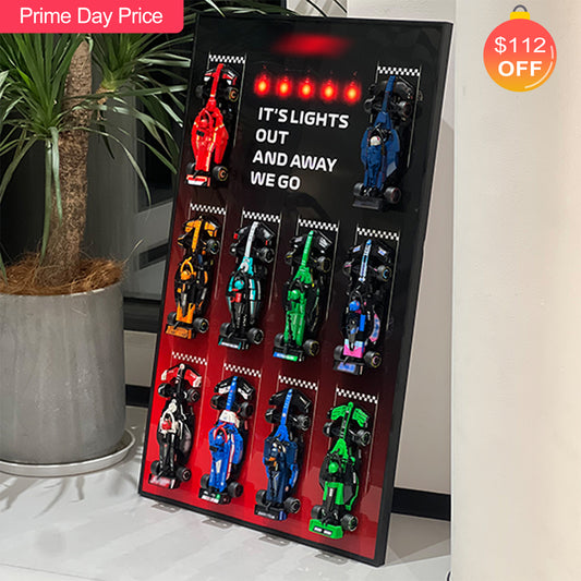 iLuane Display Wallboard for Lego Speed Champions Collector's Pack 66802, Display Frame for 10 Cars, Ideal for Adult Collectors, Home & Office Wall Mount, Style B(Cars Not Included)