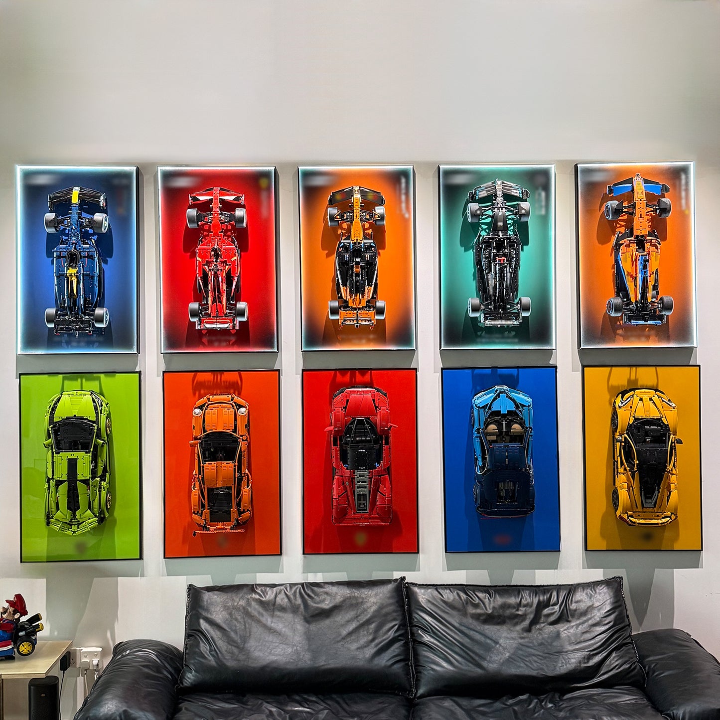 iLuane Display Wallboard for Lego Technic Mercedes-AMG Race Car 42171 with LED Lights (No Car Included)
