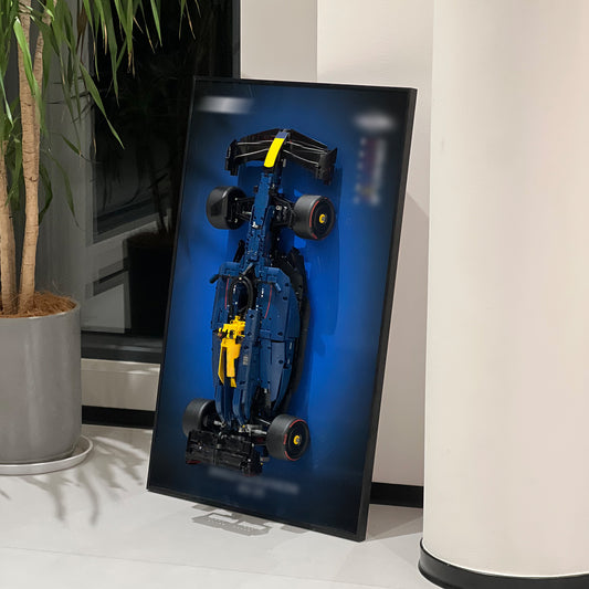iLuane Display Wallboard for Lego Technic Racing RB20 Car 42206 (No Car Included)