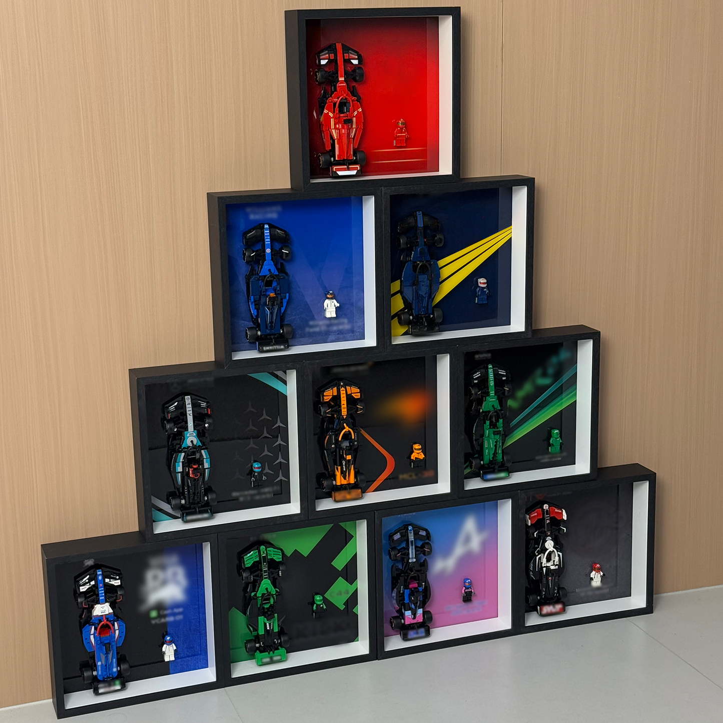 iLuane Display Wallboard for Lego Speed Champions Ultimate ollector's Pack 66802, Contains 10 Sets in 1, Adult Collectibles Wall Mount, Home or Office Décor (No Car Included)