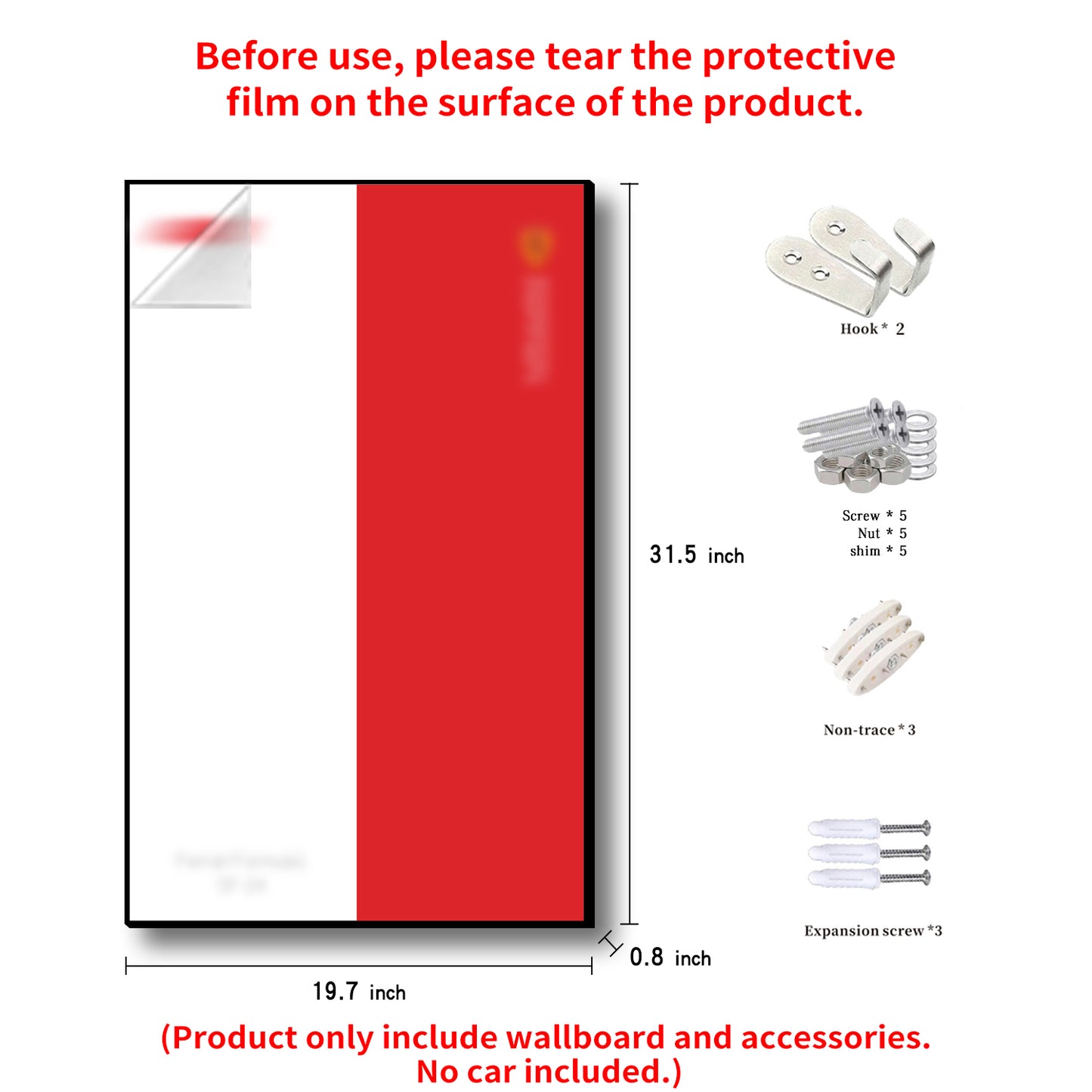 iLuane Display Wallboard for Lego Technic SF-24 Model Car Kit Building Set 42207 (No Car Included)
